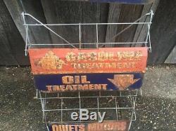 Vintage Original 1960s STP Motor Oil Can Display Gas Service Station Rack Sign