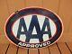Vintage Original Aaa Auto Club Approved Service Station Porcelain Sign Gas Oil