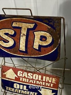 Vintage Original STP Gas Service Station Motor Oil Gasoline Display Rack Sign