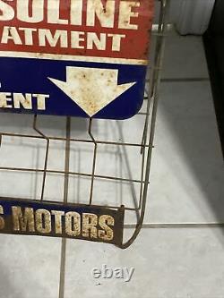 Vintage Original STP Gas Service Station Motor Oil Gasoline Display Rack Sign