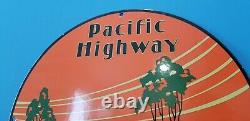 Vintage Pacific Highway Gasoline Porcelain Gas Service Station Pump Plate Sign