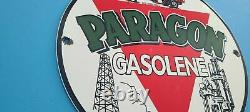 Vintage Paragon Gasoline Porcelain Gas Refinery Gas Service Station Pump Sign