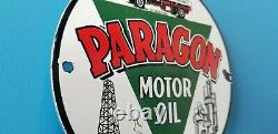 Vintage Paragon Gasoline Porcelain Gas Service Station Refinery Pump Plate Sign