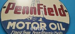 Vintage Penn Field Porcelain Gas Service Station Pump Plate Motor Gasoline Sign