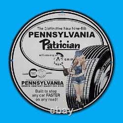 Vintage Pennsylvania Patrician Gas Station Service Man Cave Oil Porcelain Sign