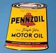Vintage Pennzoil Gasoline Porcelain Gas Service Station Pump Ad Can Sign