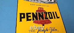 Vintage Pennzoil Gasoline Porcelain Gas Service Station Pump Ad Can Sign