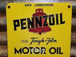 Vintage Pennzoil Porcelain Sign Truck Motor Oil Gas Station Service Pennsylvania
