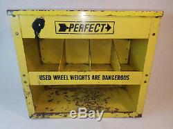 Vintage Perfect Wheel Weight Gas Service Station Cabinet Display Shop Man Cave