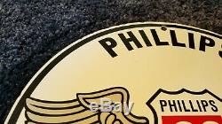 Vintage Phillips Gasoline Porcelain Gas Oil Aviation Service Station Pump Sign