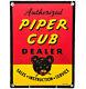 Vintage Piper Cub Porcelain Sign Gas Station Pump Plat Sales Service Instruction