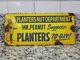 Vintage Planters Porcelain Sign Mr Peanut Gas Station Snack Nuts Usa Oil Service