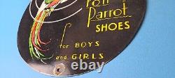 Vintage Poll Parrot Shoes Porcelain General Store Gas Service Station Pump Sign