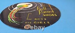 Vintage Poll Parrot Shoes Porcelain General Store Gas Service Station Pump Sign