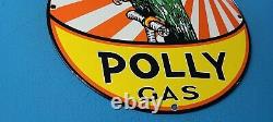 Vintage Polly Gasoline Porcelain Parrot Gas Service Station Pump Plate Sign