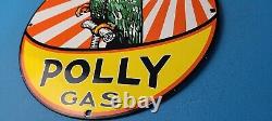 Vintage Polly Gasoline Porcelain Parrot Gas Service Station Pump Plate Sign