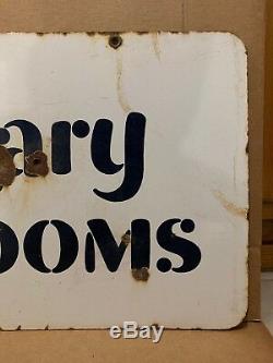 Vintage Porcelain Sanitary Rest Rooms Sign Gulf Gas Service Station Men Ladies