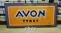 Vintage Porcelain Sign Avon Tyres Tires Gas service station man cave RARE