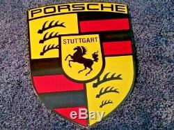 Vintage Porsche Porcelain Gas Auto Stuttgart Service Station Dealership Sign