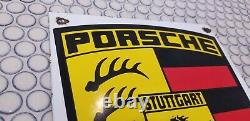 Vintage Porsche Porcelain Gas Auto Vw German Service Station Dealership Sign