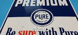 Vintage Pure Oil Co Porcelain Pep Gasoline Service Station Gas Pump Plate Sign
