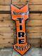 Vintage Rare Early 1900's National Tire Service Gas Station Metal Sign