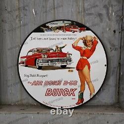 Vintage Red Buic-k Car Porcelain Service Gas Pump Station Man Cave Sign 12'