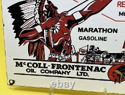 Vintage Red Indian Gasoline Porcelain Sign Gas Station Pump Plate Oil Service