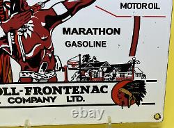 Vintage Red Indian Gasoline Porcelain Sign Gas Station Pump Plate Oil Service