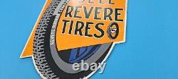 Vintage Revere Tires Porcelain Gas Motor Oil Automobile Service Station Sign
