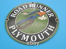 Vintage Road Runner Mopar Porcelain Gas Chrysler Plymouth Service Station Sign