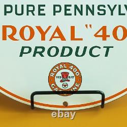Vintage Royal 400 Product Gasoline Porcelain Gas Oil Service Station Pump Sign