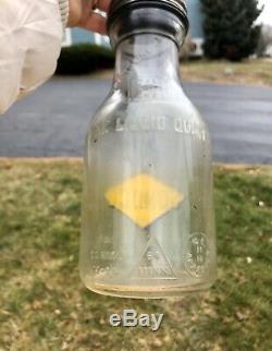 Vintage SUNOCO Gas Service Station 1 Quart Motor Oil Glass Bottle WithSpout