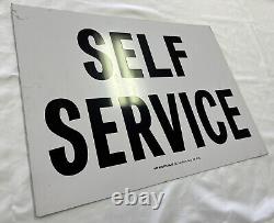Vintage Self Service Gas Station Double Sided Painted Metal Sign