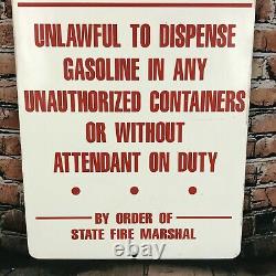 Vintage Self Service Island No Smoking Gas Station Pump Metal Sign Oil Auto Adv