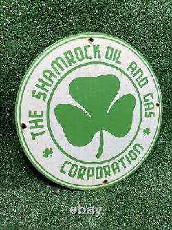 Vintage Shamrock Porcelain Sign Irish Lucky Clover 12 Gas Station Oil Service