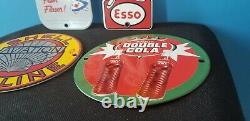 Vintage Shell Gasoline, Esso, Dairy Queen =4 Porcelain Gas Service Station Signs