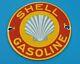 Vintage Shell Gasoline Porcelain Gas Clam Shell 6 Service Station Pump Sign