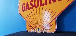 Vintage Shell Gasoline Porcelain Gas Service Station Pump Plate Clam Shape Sign