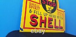 Vintage Shell Gasoline Porcelain Metal Gas & Oil Service Station Pump Plate Sign