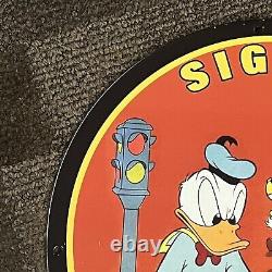 Vintage Signal Gasoline Porcelain Sign Disney Gas Oil Motor Pump Service Station