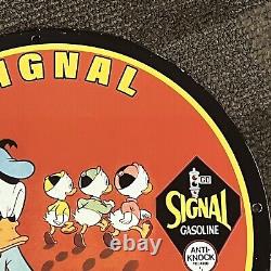 Vintage Signal Gasoline Porcelain Sign Disney Gas Oil Motor Pump Service Station