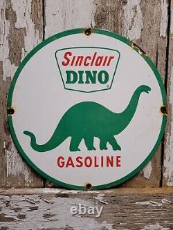 Vintage Sinclair Dino Porcelain Sign Motor Gas Station Service Engine Lubricants