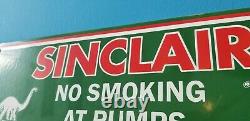 Vintage Sinclair Gas Oil No Smoking Porcelain Gasoline Service Station Pump Sign
