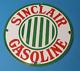 Vintage Sinclair Gasoline Porcelain Gas Service Station Pump Plate Oil Ad Sign