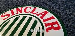 Vintage Sinclair Gasoline Porcelain Gas Service Station Pump Plate Oil Ad Sign
