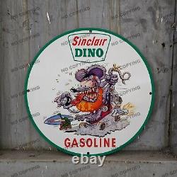 Vintage Sinclair Motor Oil Porcelain Service Gas Pump Station Man Cave Sign 12'