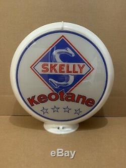 Vintage Skelly Keotane Gas Pump Globe Light Glass Lens Service Station Garage