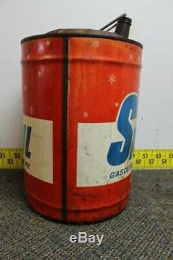 Vintage Snobil LeMans Gas Oil Mixture 6 Gallon Can Man Cave / Service Station