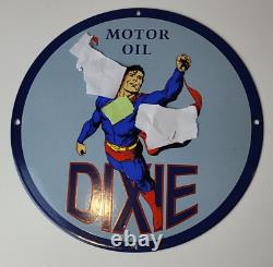 Vintage Southern Motor Oil Porcelain Gas Service Station Superman Pump Sign
